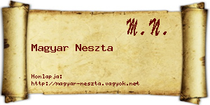 Magyar Neszta névjegykártya