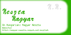 neszta magyar business card